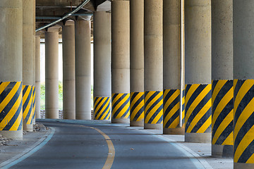 Image showing Bottom of highway road bridge