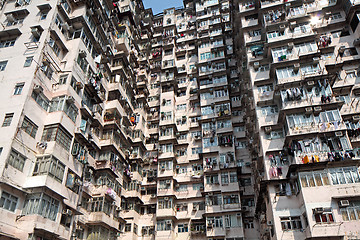 Image showing Old residential building in Hong Kong