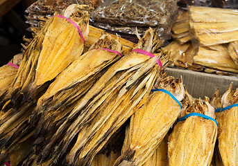 Image showing Traditional salty fish in market