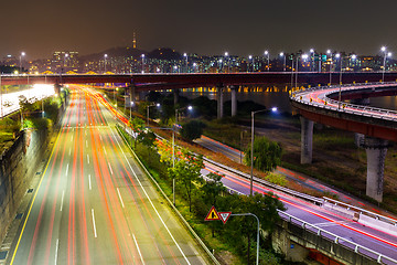 Image showing Busy traffic in Seoul city