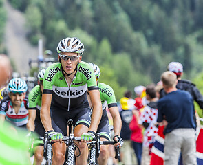 Image showing Robert Gesink Climbing Alpe D'Huez