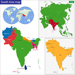 Image showing Southern Asia map