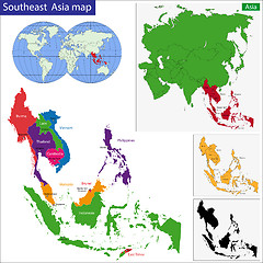 Image showing Southeastern Asia map