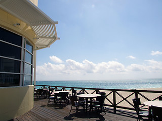Image showing Peaceful Beach Front Restaurant - Beach View