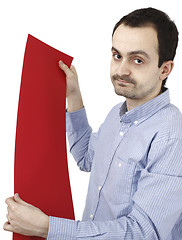 Image showing Man holding a paper