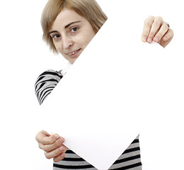 Image showing Woman holding a paper