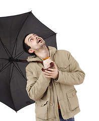 Image showing Man with umbrella