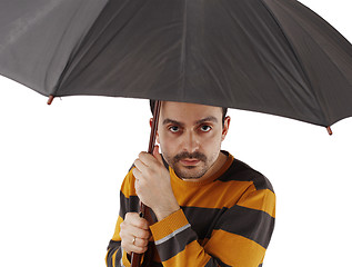 Image showing Man with umbrella