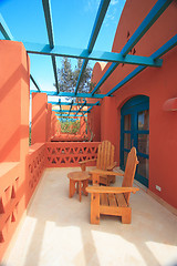 Image showing Tropical balcony with sea view