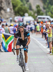 Image showing Peter Kennaugh Climbing Alpe D'Huez