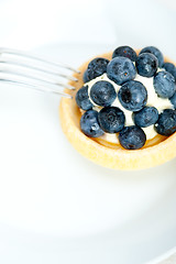 Image showing blueberry cream cupcake