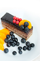 Image showing chocolate and fruit cake