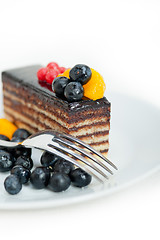 Image showing chocolate and fruit cake