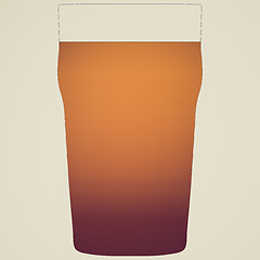 Image showing Vintage look A pint of stout