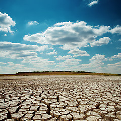 Image showing drought earth under dramatic sky