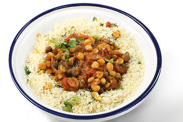 Image showing Moroccan style chickpeas and mushrooms