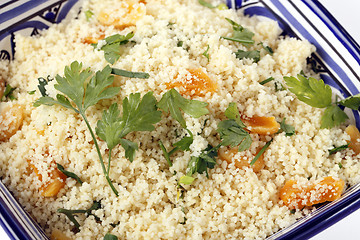 Image showing Couscous with dried apricots and parsley