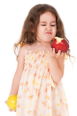 Image showing Little girl with apple