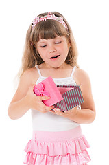 Image showing Girl with gift box