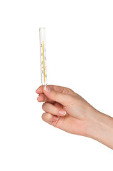 Image showing Hand with thermometer