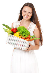 Image showing Girl with vegetables