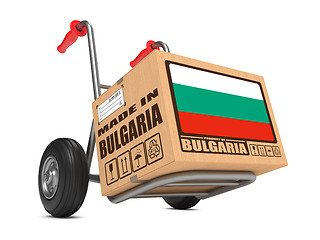 Image showing Made in Bulgaria - Cardboard Box on Hand Truck.