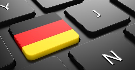 Image showing Germany - Flag on Button of Black Keyboard.