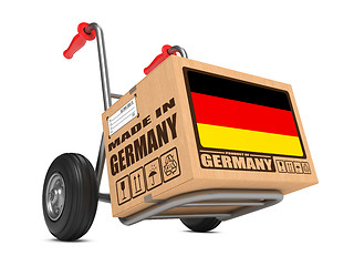 Image showing Made in Germany - Cardboard Box on Hand Truck.