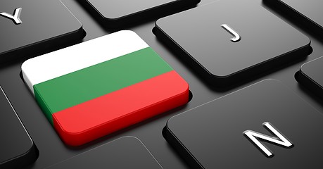 Image showing Bulgaria - Flag on Button of Black Keyboard.