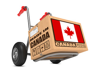 Image showing Made in Canada - Cardboard Box on Hand Truck.