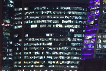 Image showing Skyscrapers at night