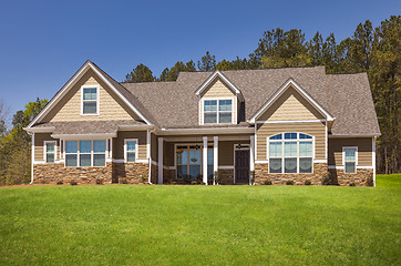 Image showing Newly Constructed Modern Home Facade