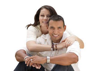 Image showing Happy Hispanic Young Couple Isolated on White