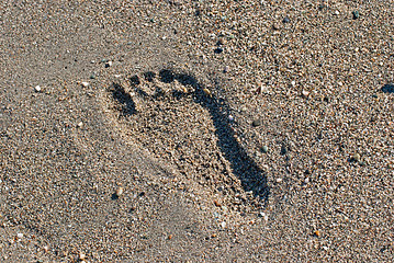 Image showing Footprint in the sand.