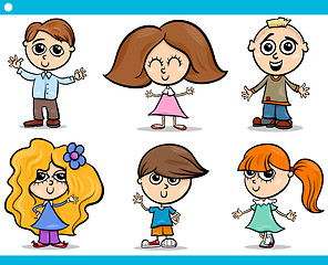 Image showing cute little children cartoon set