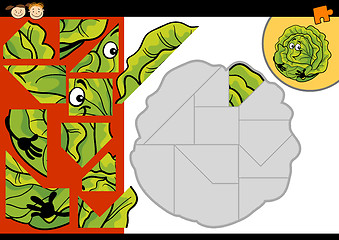 Image showing cartoon cabbage jigsaw puzzle game