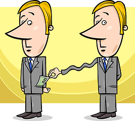 Image showing businessman and taxes cartoon