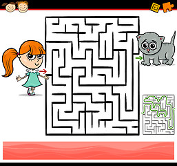 Image showing cartoon maze or labyrinth game