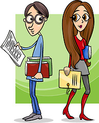 Image showing students couple in love cartoon