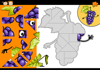 Image showing cartoon grapes jigsaw puzzle game