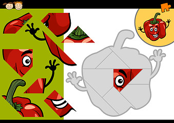 Image showing cartoon pepper jigsaw puzzle game