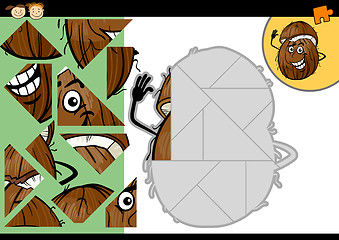 Image showing cartoon coconut jigsaw puzzle game