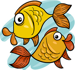 Image showing zodiac pisces or fish cartoon