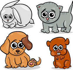 Image showing cartoon cute pets animals set