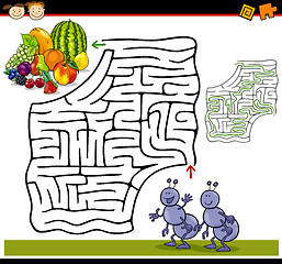 Image showing cartoon maze or labyrinth game