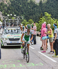 Image showing Alexis Vuillermoz Climbing Alpe D'Huez