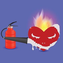 Image showing extinguisher and heart