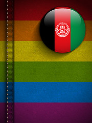 Image showing Gay Flag Button on Jeans Fabric Texture Afghanistan