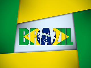 Image showing Brazil 2014 Letters with Brazilian Flag