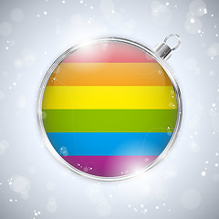 Image showing Gay Flag Merry Christmas Ball